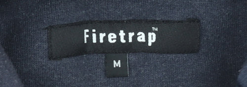 Firetrap Men's Blue Full Zip Hoodie Size M Cotton Blend