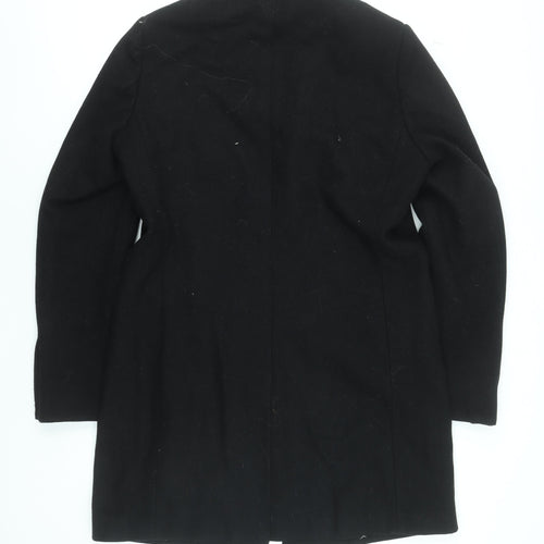 Remus Uomo Men's Black Wool Blend 42in Classic Long Overcoat
