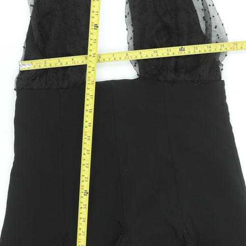 ASOS Womens Black Fit & Flare Halter Short Party Dress Size 14