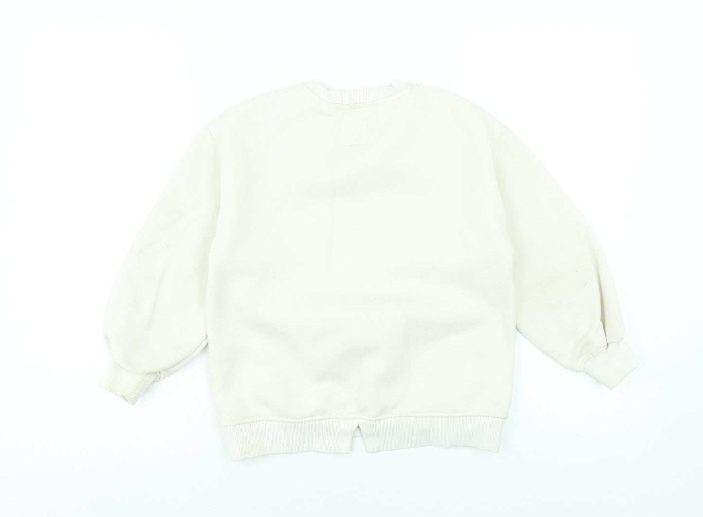 Zara Girls Ivory Barbie Glitter Graphic Pullover Sweatshirt 8-9 Years