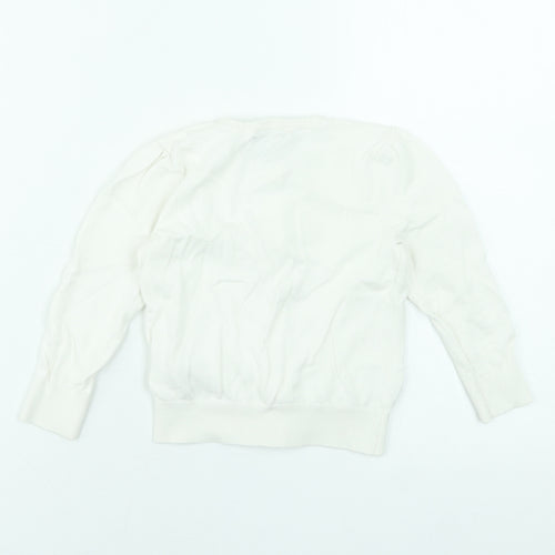 Polo Ralph Lauren Girls Ivory Cotton Cardigan 3 Years Button Front RL Heart Logo