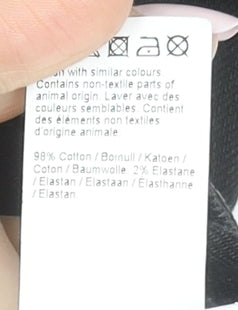 River Island Mens Black Denim Straight Jeans UK 32L Cotton Blend