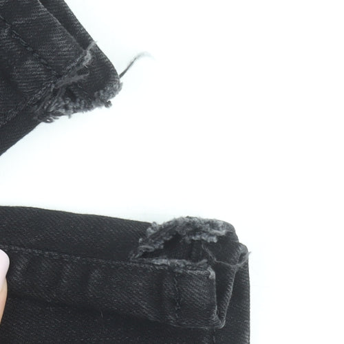 River Island Mens Black Denim Straight Jeans UK 32L Cotton Blend