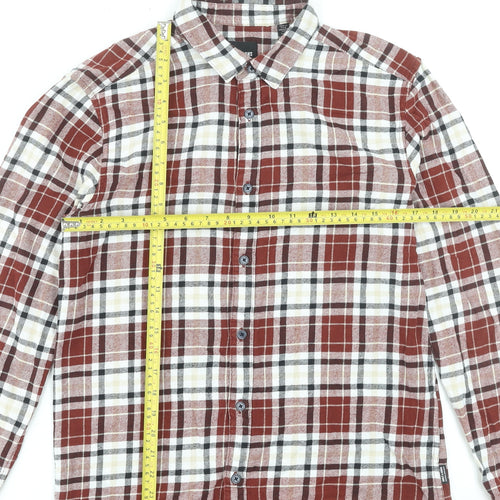 Only & Sons Men's Red Checked Cotton Flannel Shirt Size L