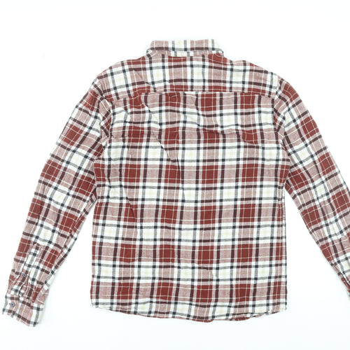 Only & Sons Men's Red Checked Cotton Flannel Shirt Size L