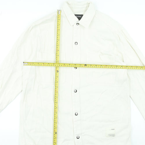 Pull&Bear Men’s Ivory Cotton Basic Jacket Size M 38in Classic Twill