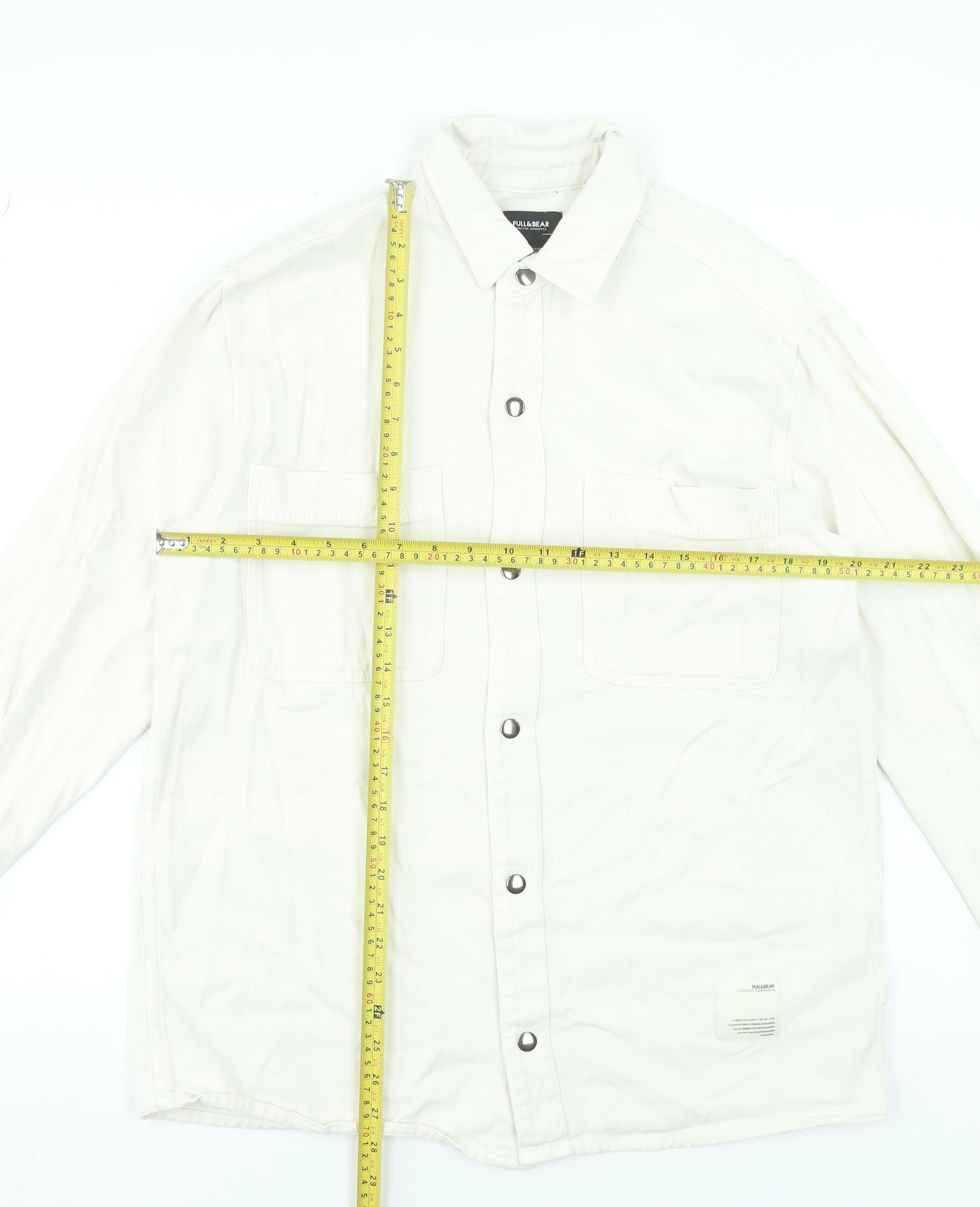 Pull&Bear Men’s Ivory Cotton Basic Jacket Size M 38in Classic Twill