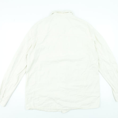 Pull&Bear Men’s Ivory Cotton Basic Jacket Size M 38in Classic Twill