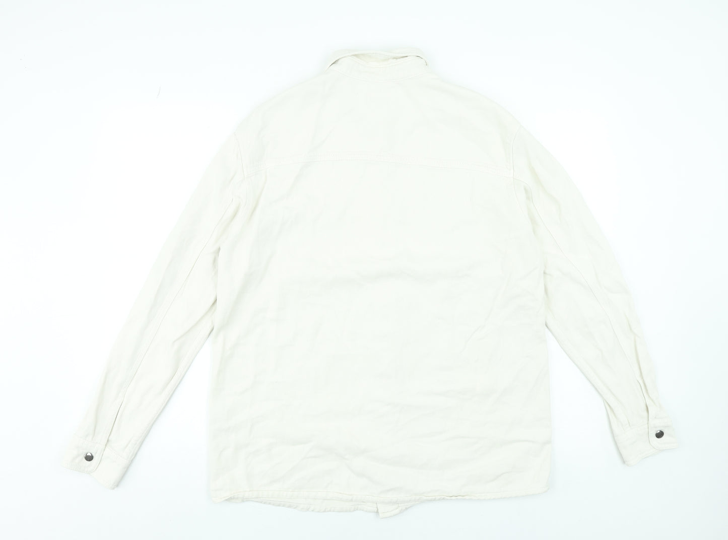 Pull&Bear Men’s Ivory Cotton Basic Jacket Size M 38in Classic Twill