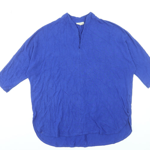 Phase Eight Women Blue Relaxed V-Neck 3/4 Sleeve Tunic Jumper Size 14