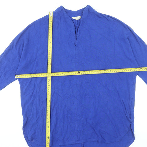 Phase Eight Women Blue Relaxed V-Neck 3/4 Sleeve Tunic Jumper Size 14