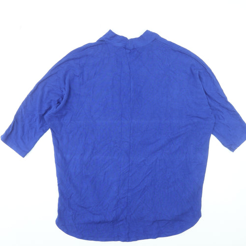 Phase Eight Women Blue Relaxed V-Neck 3/4 Sleeve Tunic Jumper Size 14