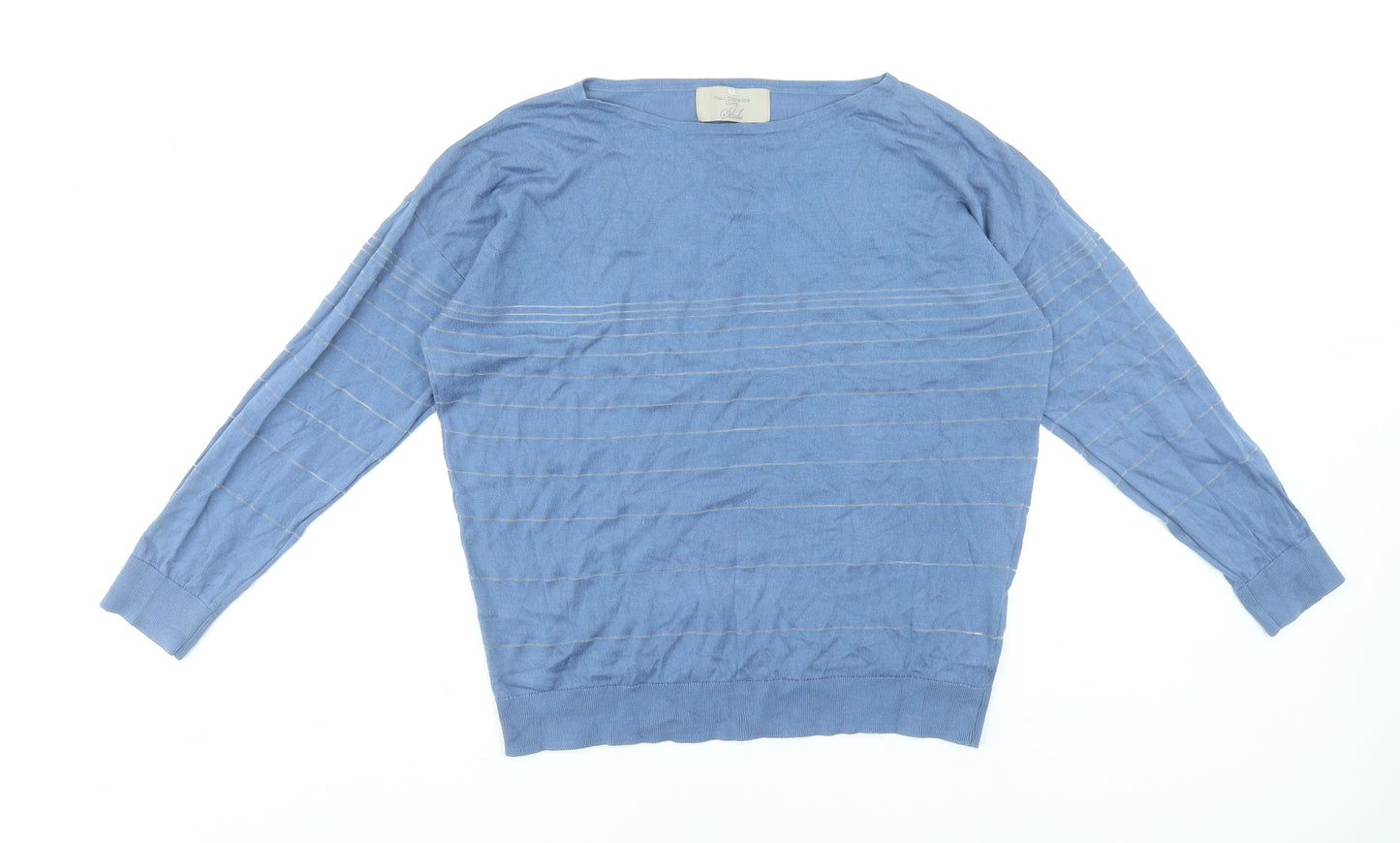 Paul Costelloe Living Studio Women's Blue Striped Pullover Jumper Size L
