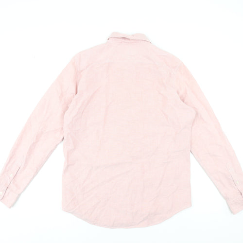 American Eagle Men’s Pink Slim Fit Button-Down Cotton Shirt Size M