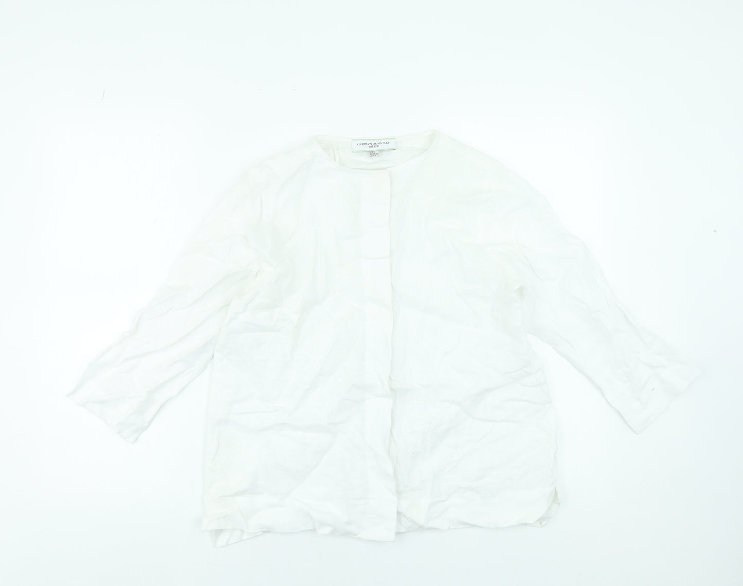 Carolyn Donnelly The Edit White Linen Tunic Blouse Women’s S