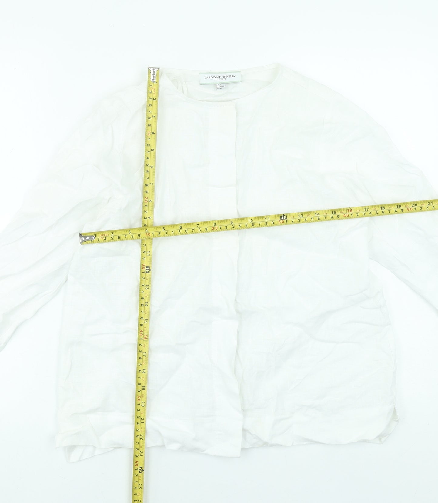 Carolyn Donnelly The Edit White Linen Tunic Blouse Women’s S