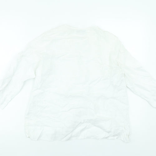 Carolyn Donnelly The Edit White Linen Tunic Blouse Women’s S