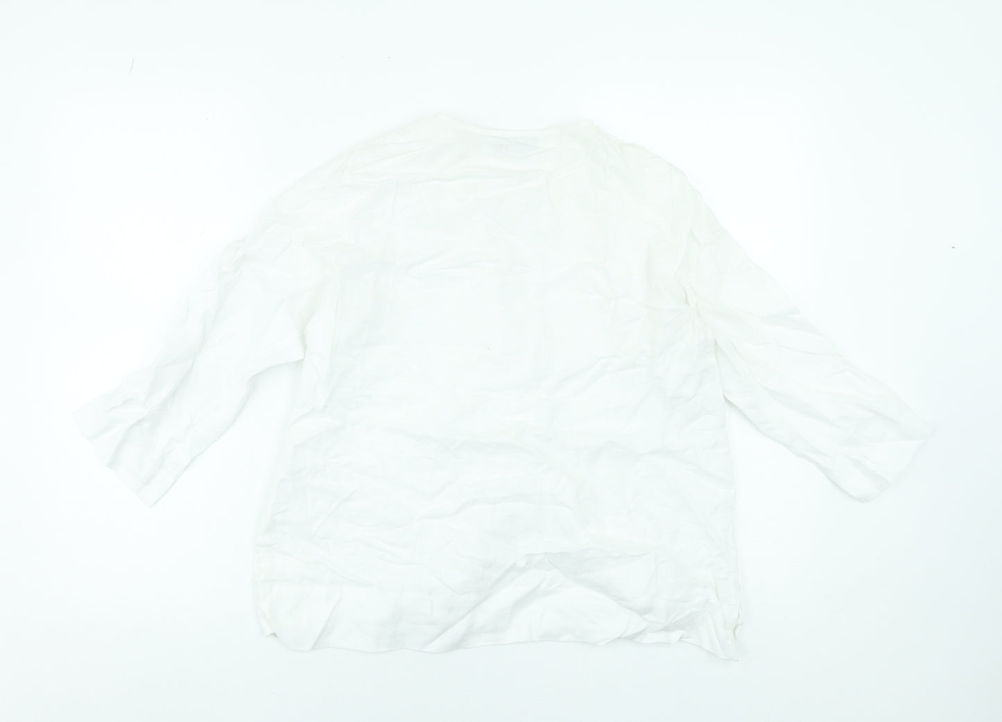 Carolyn Donnelly The Edit White Linen Tunic Blouse Women’s S