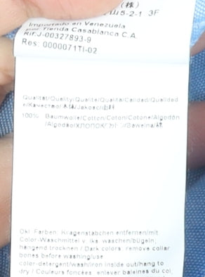 BOSS Men's Blue Sharp Fit Stretch Cotton Long Sleeve Dress Shirt L