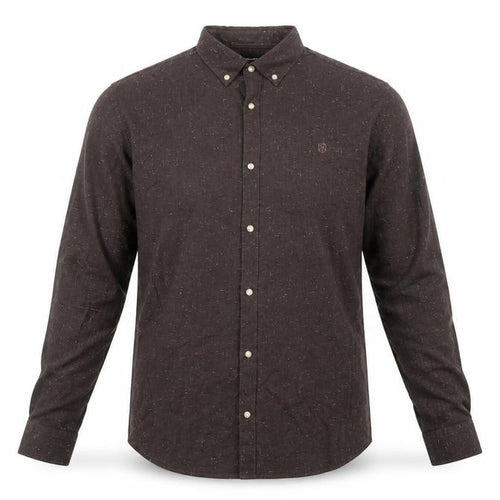 Jack & Jones Men's Brown Cotton Long Sleeve Button-Up Shirt M
