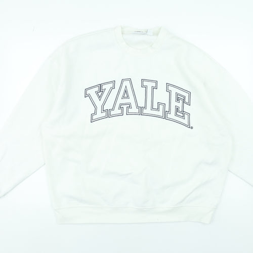 Yale University White Women's Medium Pullover Sweatshirt Cotton Blend