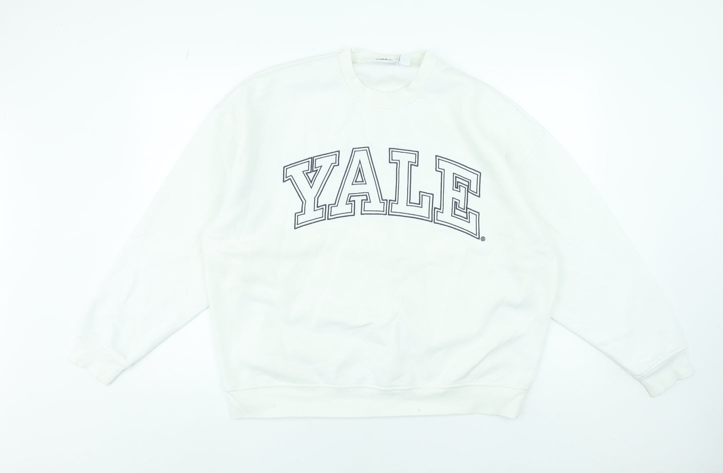 Yale University White Women's Medium Pullover Sweatshirt Cotton Blend