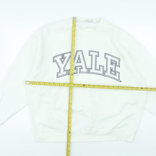Yale University White Women's Medium Pullover Sweatshirt Cotton Blend