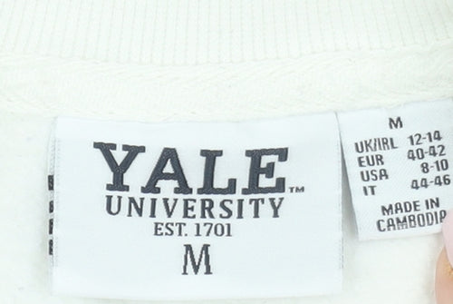 Yale University White Women's Medium Pullover Sweatshirt Cotton Blend