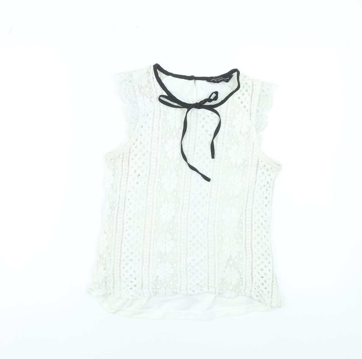 Dorothy Perkins Women's Ivory Lace Sleeveless Blouse Size 14