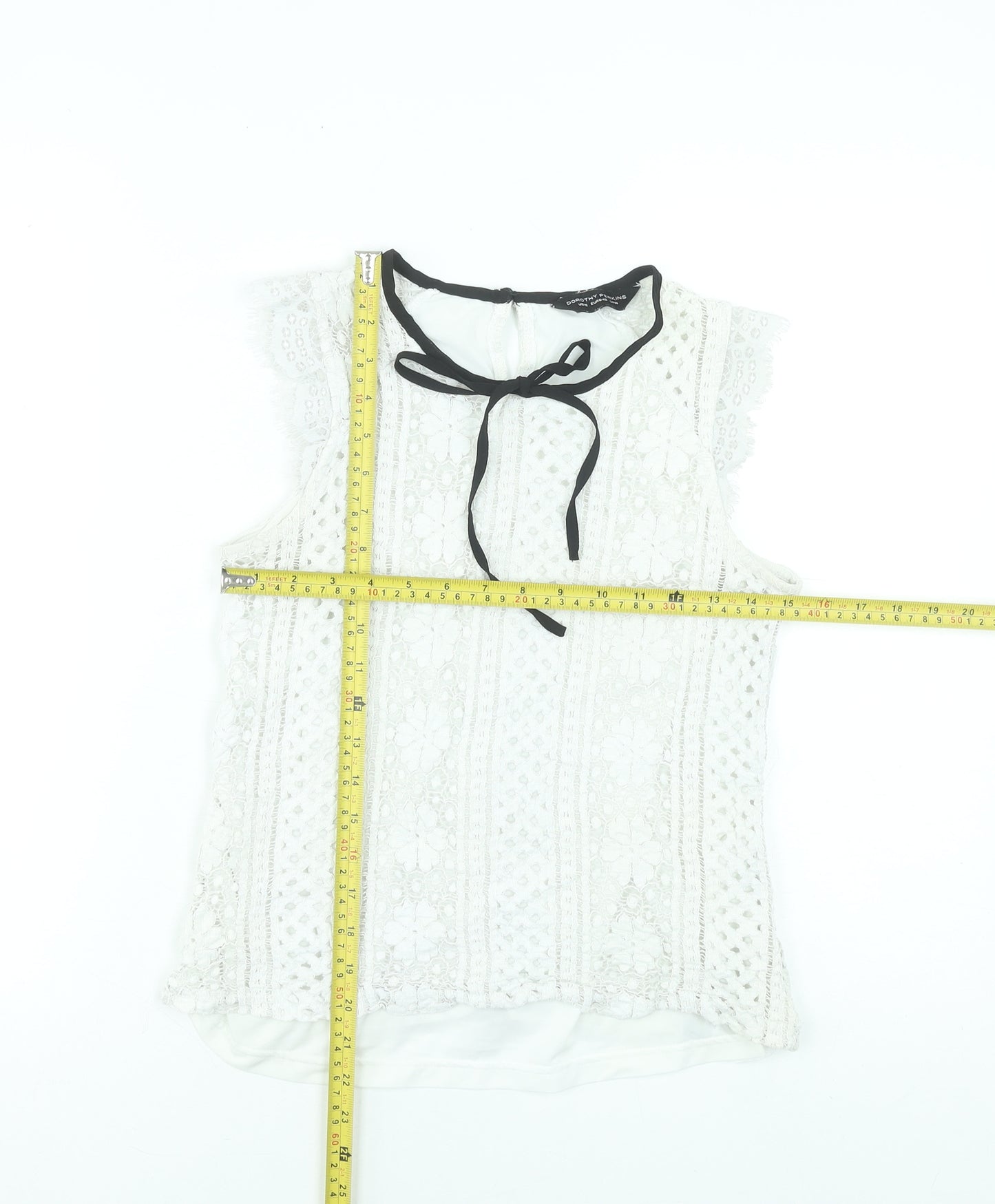 Dorothy Perkins Women's Ivory Lace Sleeveless Blouse Size 14