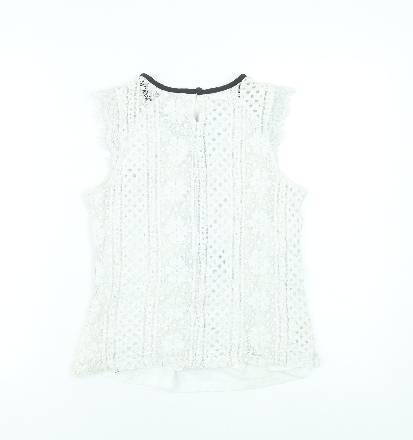 Dorothy Perkins Women's Ivory Lace Sleeveless Blouse Size 14