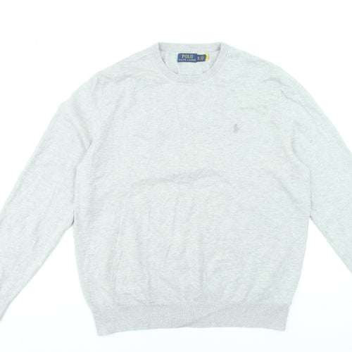 Polo Ralph Lauren Men's Grey XL Cotton Cashmere Crew Neck Jumper