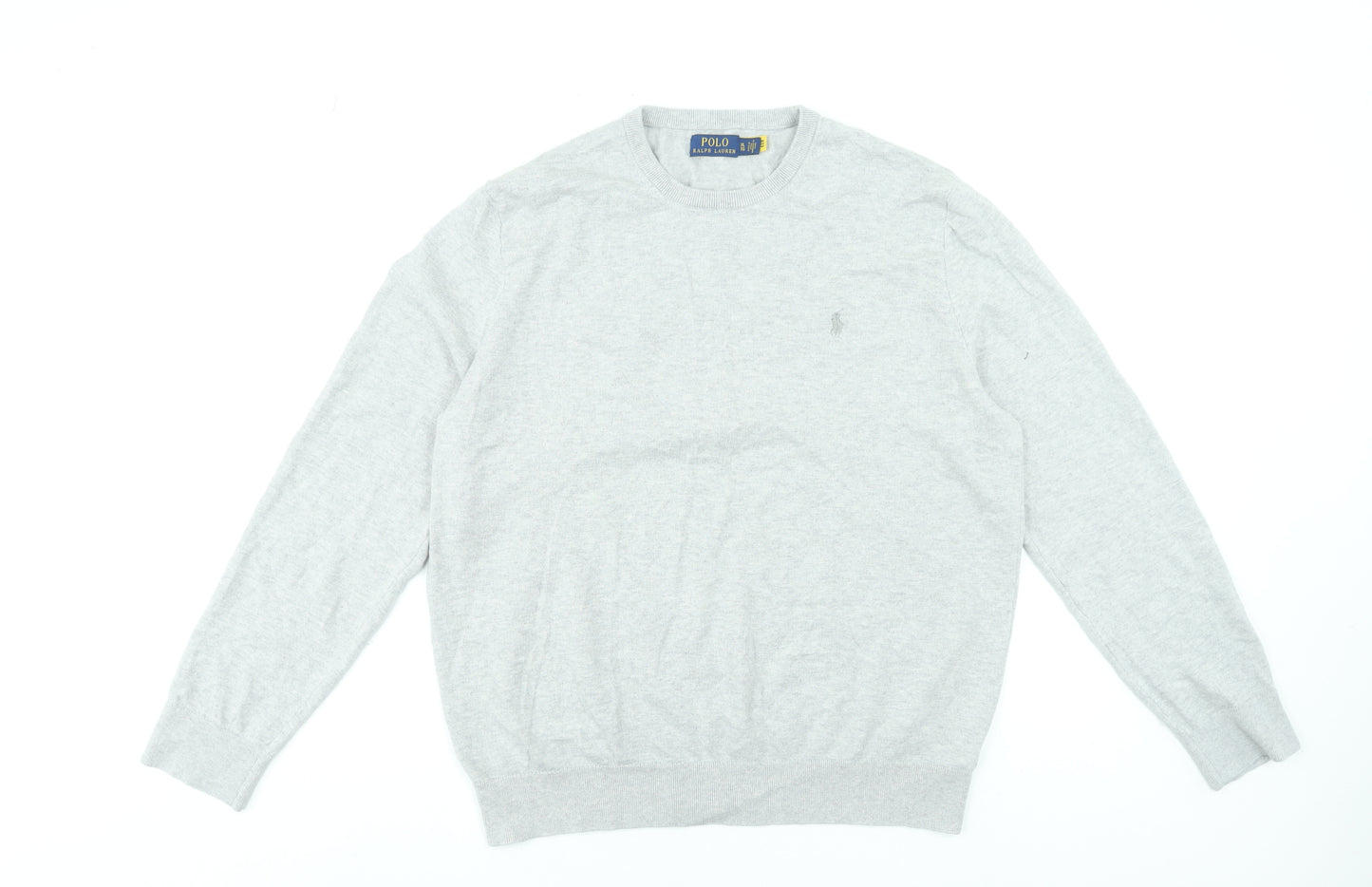 Polo Ralph Lauren Men's Grey XL Cotton Cashmere Crew Neck Jumper