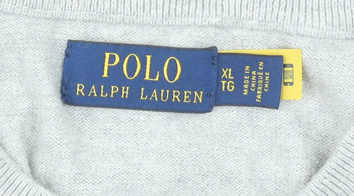 Polo Ralph Lauren Men's Grey XL Cotton Cashmere Crew Neck Jumper