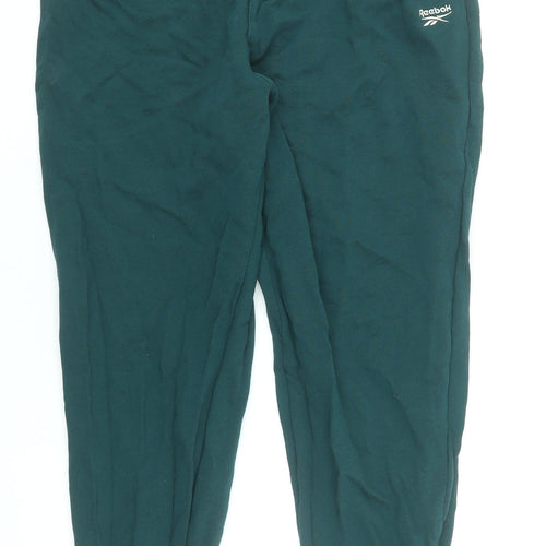Reebok Men’s Green Jogger Sweatpants S Regular Fit Elastic Waist