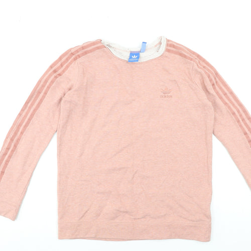 Adidas Women’s Pink Crew Neck Long Sleeve Pullover Sweatshirt Size 8 UK