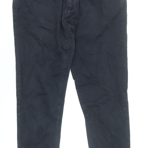 Zara Men Black Slim Fit Chino Trousers Size 34 Cotton Blend