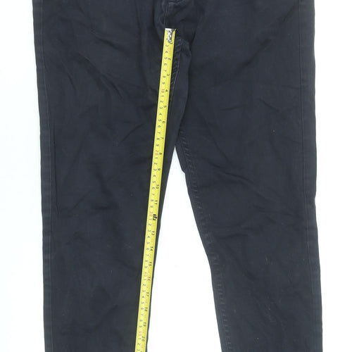 Zara Men Black Slim Fit Chino Trousers Size 34 Cotton Blend