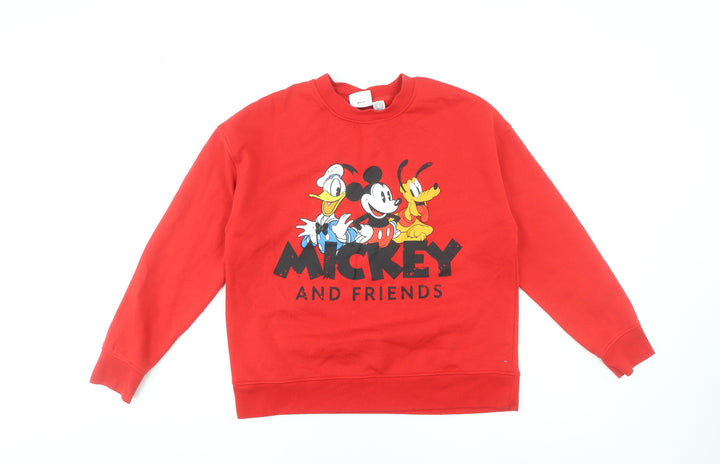 Disney Women’s Red Mickey & Friends Sweatshirt UK 10/12 Small