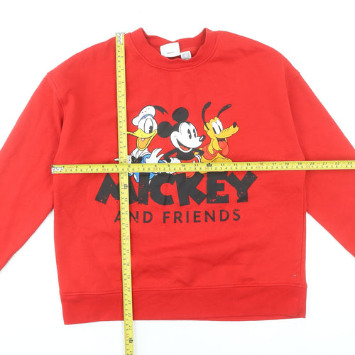 Disney Women’s Red Mickey & Friends Sweatshirt UK 10/12 Small