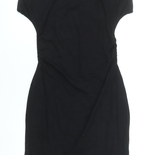 H&M Women’s Black Bodycon Knee Length Dress Size L Viscose Blend