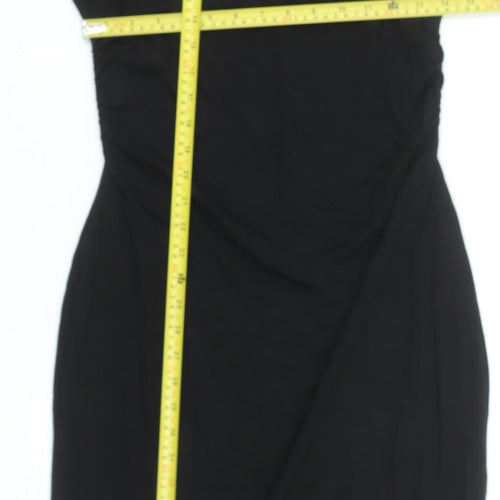 H&M Women’s Black Bodycon Knee Length Dress Size L Viscose Blend
