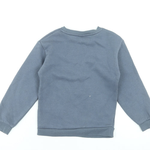 Disney Girls Grey Stitch Sweatshirt 7-8 Years Pullover Fleece Jumper