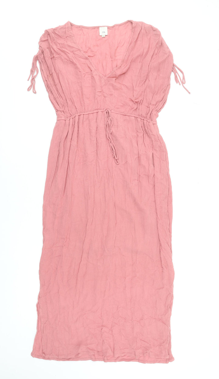 River Island Women’s Pink Viscose Midi Kaftan Dress Size 10