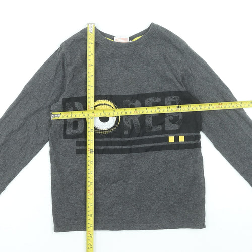 Despicable Me Boys Grey Long Sleeve T-Shirt 9-10 Years Graphic Print Cotton Blend