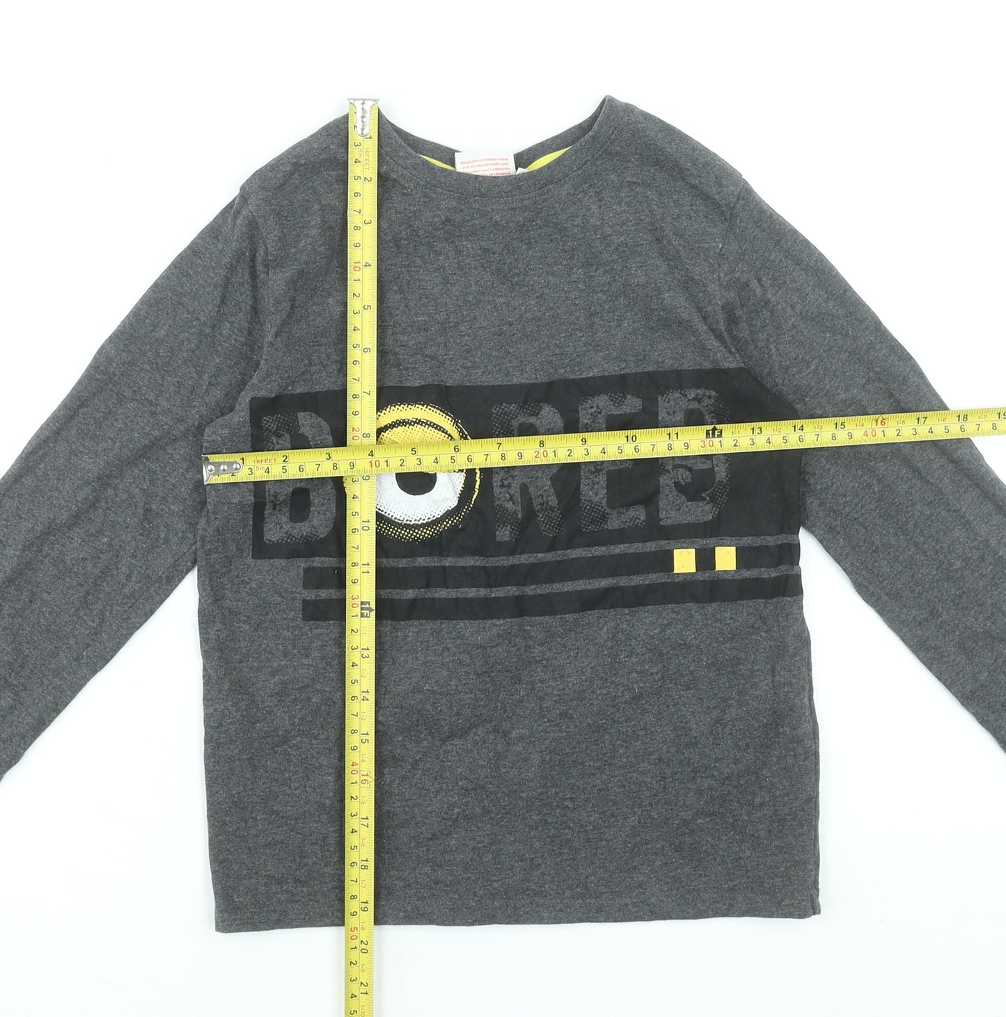 Despicable Me Boys Grey Long Sleeve T-Shirt 9-10 Years Graphic Print Cotton Blend