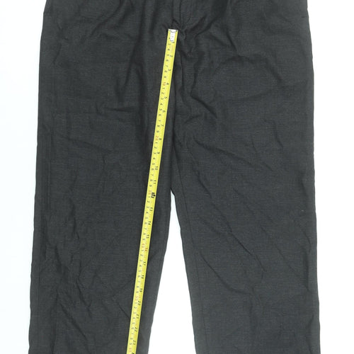 St Bernard Men’s Black Regular Fit Pleated Trousers 34W 29L