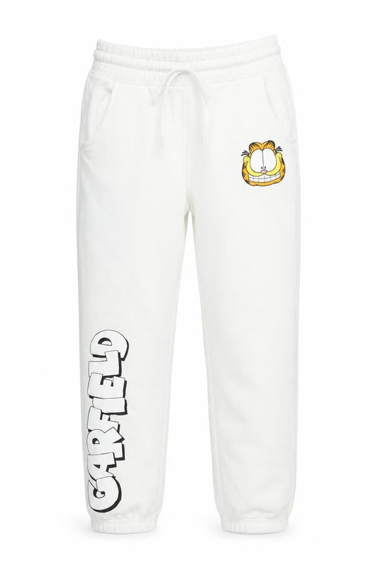 Garfield White Girls Sweatpants 8-9 Years Cotton Blend Joggers