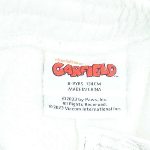 Garfield White Girls Sweatpants 8-9 Years Cotton Blend Joggers