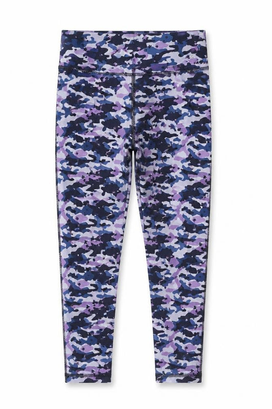 Front view of Dunnes girls’ multicoloured camouflage activewear leggings 7-8 years